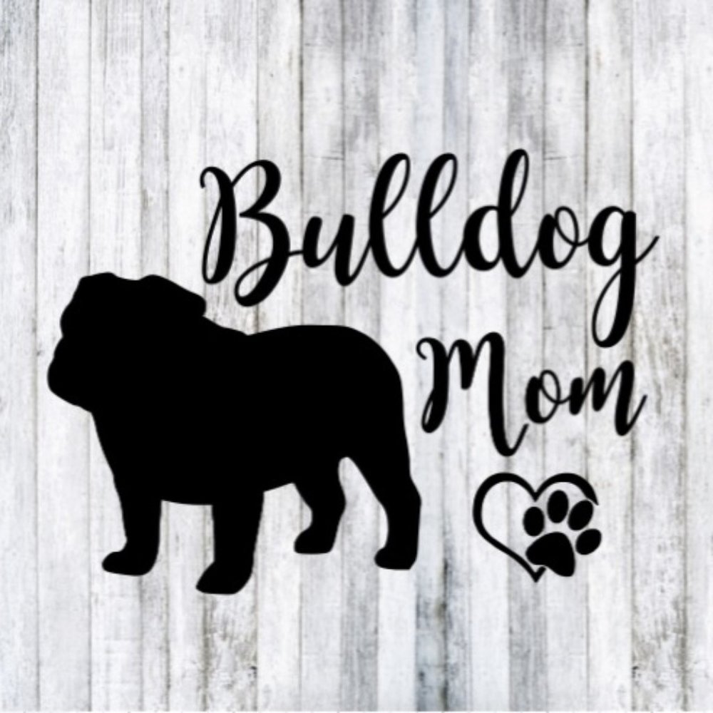 Bulldog Dog Mom Car Window Decal